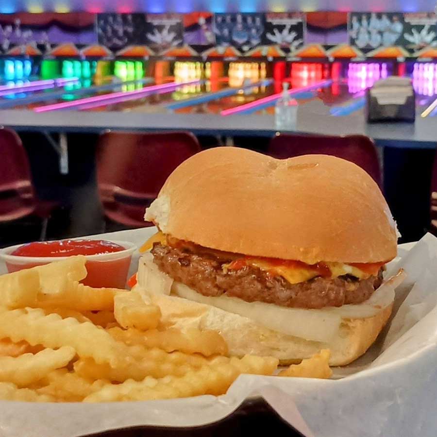 Lakeshore Lanes burger and fries